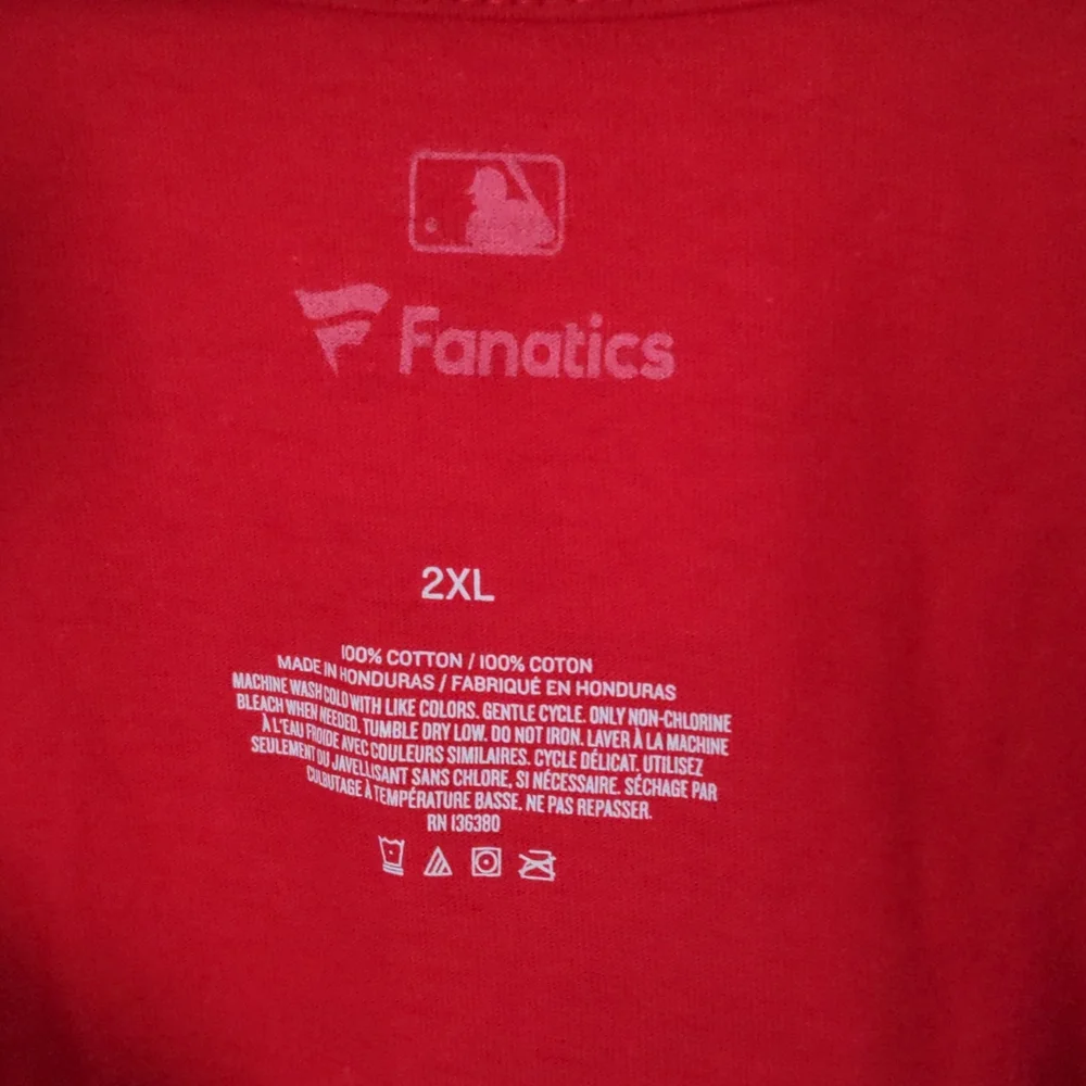 Fanatics 2XL V Neck B Boston Baseball Tagless Neck TShirt New with Defects - Picture 3 of 8